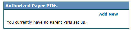 screenshot image of how to create a new PIN