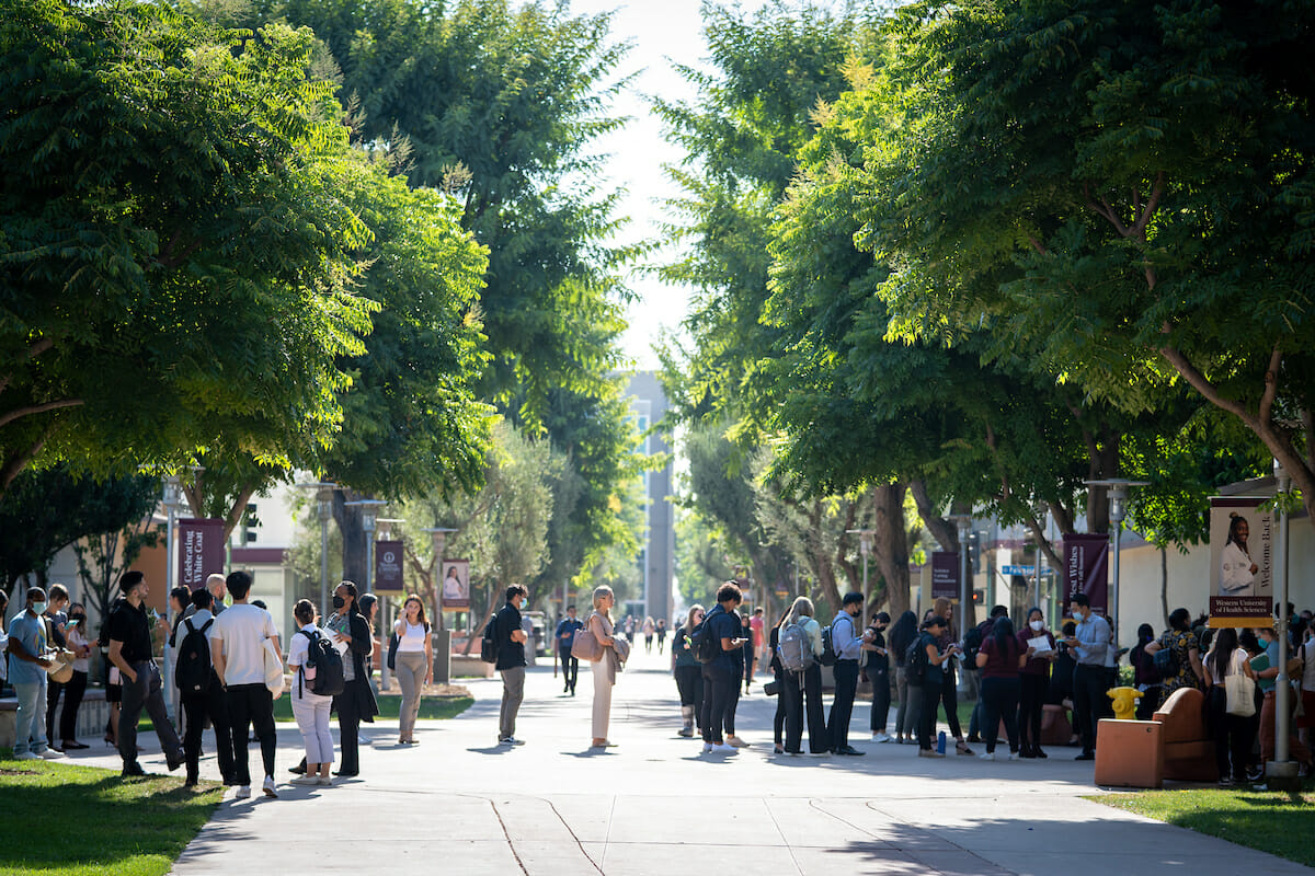 New students from the College of Health Sciences during WesternU’s second day of Welcome Week, Tuesday, Aug. 2, 2022. Welcome to WesternU