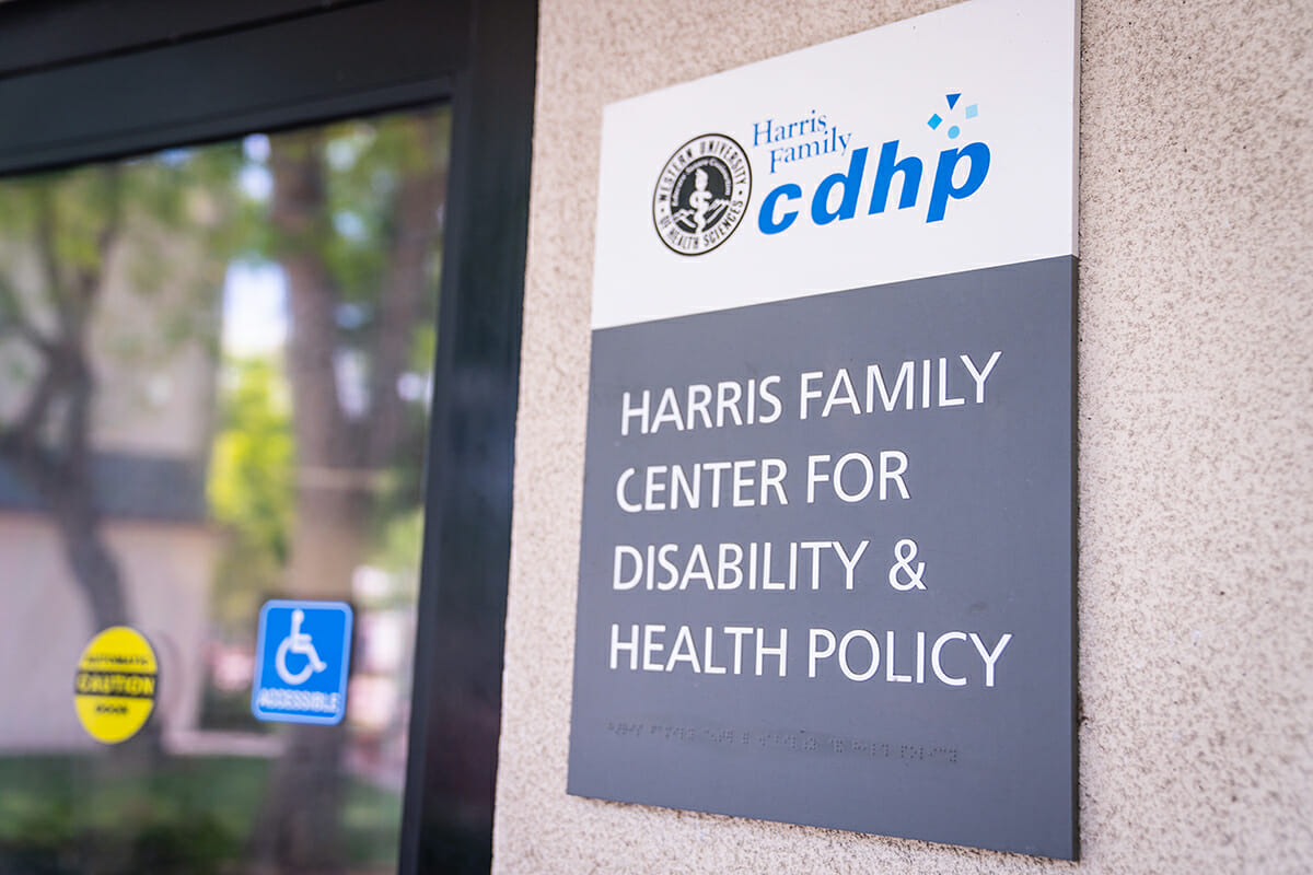 sign, building, Harris family center, disability, health policy. 