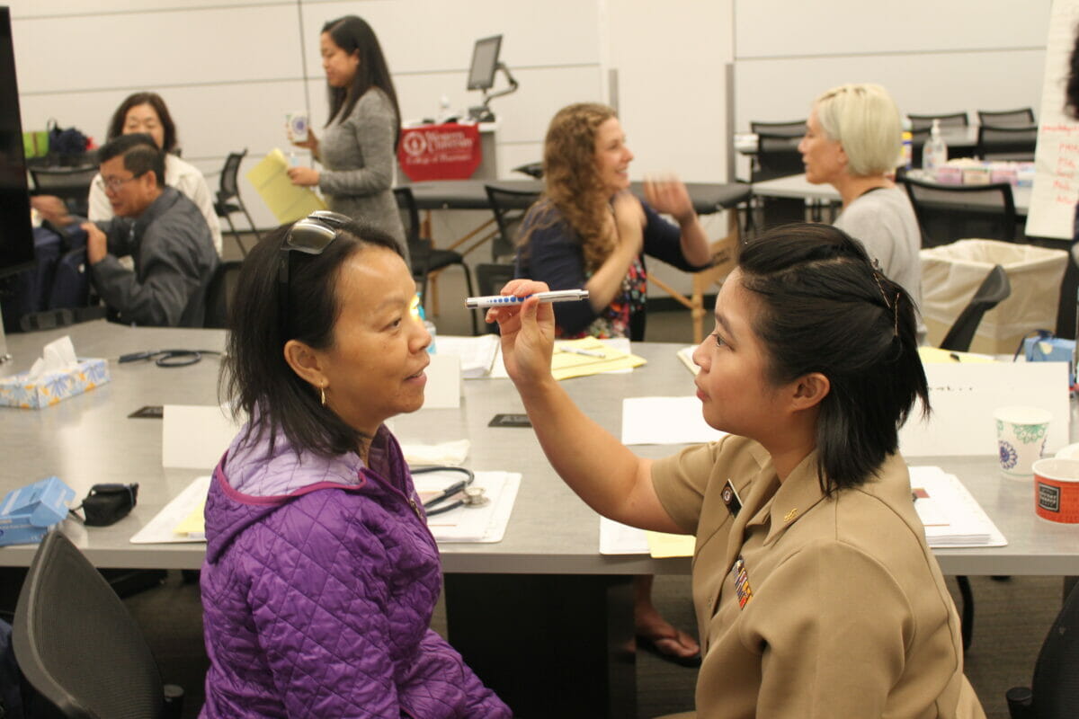 Pharmacists learn to perform optical exams in our physical assessment CE course.