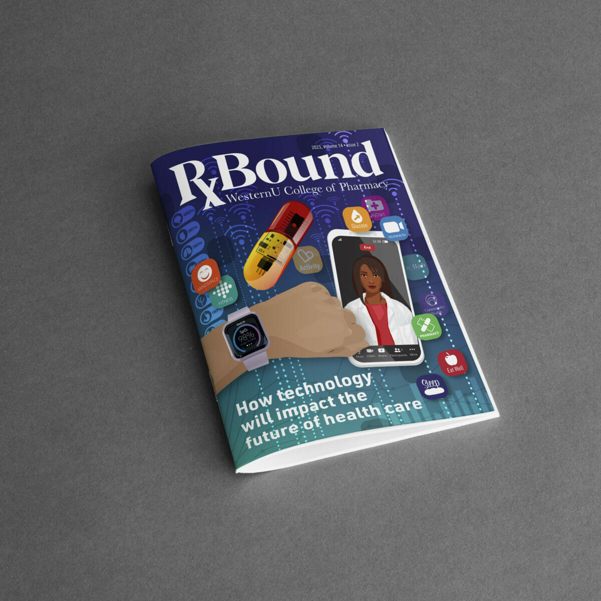 The cover of RxBound magazine.