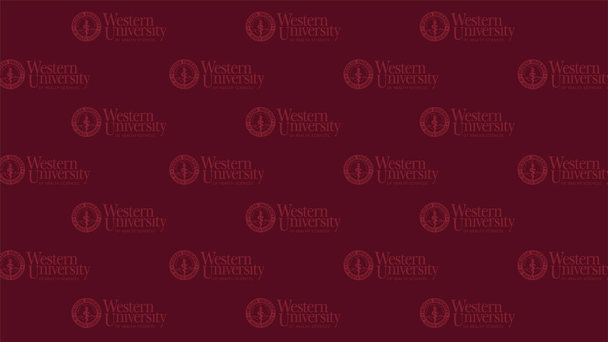 Maroon background with repeating Western University logos and text in a lighter shade of maroon.