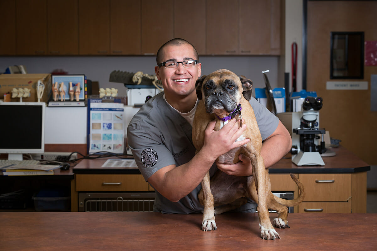 Future Veterinarian with dog