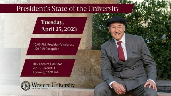 Invite flyer for the President's State of the University - WesternU California